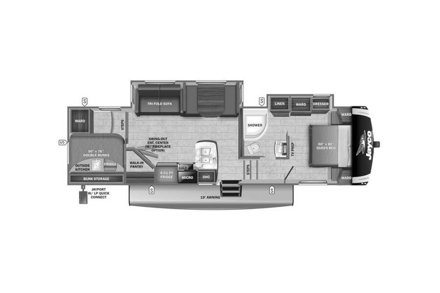 2022 Jayco Eagle HT 29.5BHDS Fifth Wheel at Irvines Camper Sales STOCK# 909 Floor plan Layout Photo