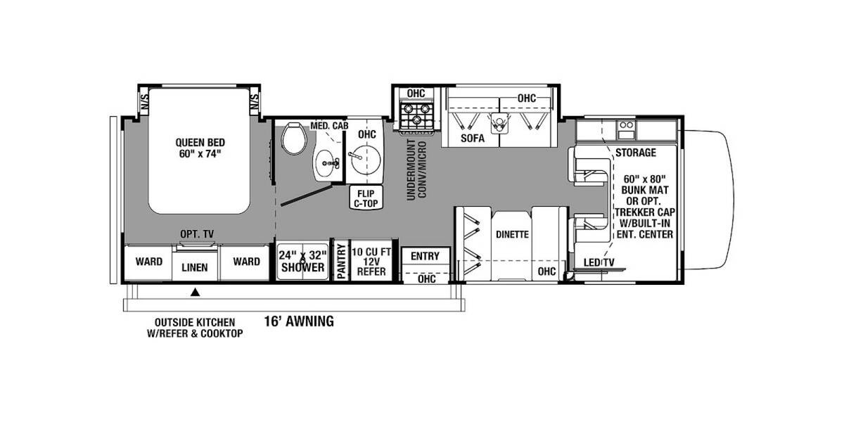 2021 Forester Classic 2861DS Class C at Irvines Camper Sales STOCK# 953 Floor plan Layout Photo