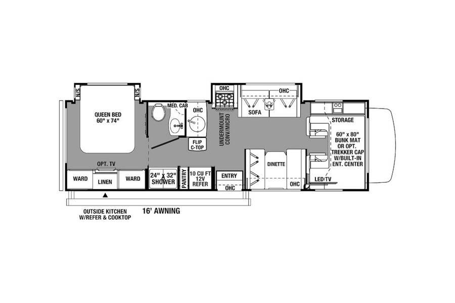 2021 Forester Classic 2861DS Class C at Irvines Camper Sales STOCK# 953 Floor plan Layout Photo