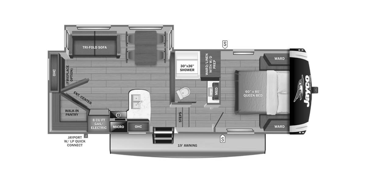 2023 Jayco Eagle HT 24RE Fifth Wheel at Irvines Camper Sales STOCK# 968 Floor plan Layout Photo