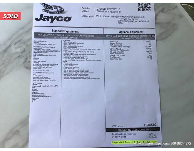 2023 Jayco Jay Flight 267BHS Travel Trailer at Irvines Camper Sales STOCK# 982 Photo 11