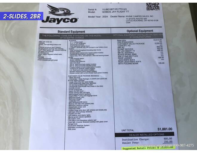2024 Jayco Jay Flight 324BDS Travel Trailer at Irvines Camper Sales STOCK# 1114 Photo 13