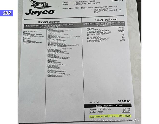 2024 Jayco Jay Flight SLX 260BH Travel Trailer at Irvines Camper Sales STOCK# 1168 Photo 10